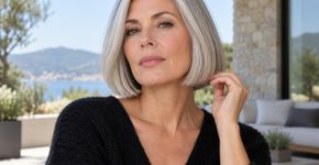 5 cortes de cabelo modernos que fazem os cabelos grisalhos parecerem mais grossos, desde um bob afiado até uma textura picotada