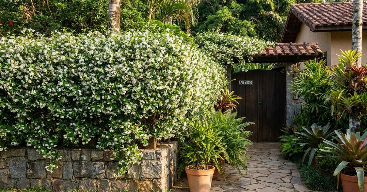 A planta que serve de cerca viva, fecha o muro rapidinho e ainda perfuma o jardim