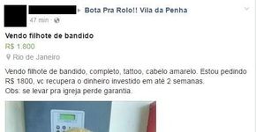 ‘Vendo filhote de bandido’, anuncia publicitário na internet
