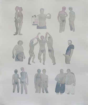 As ilustrações são inspiradas em imagens de sites pornôs (Divulgação/Dan Gluibizzi)