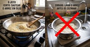 Eu soube tarde demais por que o arroz não deve ser lavado antes de ir para a panela