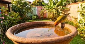 A todos que tem um bebedouro de aves é aconselhado colocar um elemento natural dentro dele