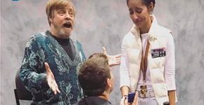 Estes fãs de Star Wars ficaram noivos em frente do próprio Luke