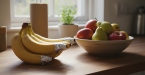 As bananas duram mais tempo sem escurecer se forem armazenadas com 1 item de cozinha
