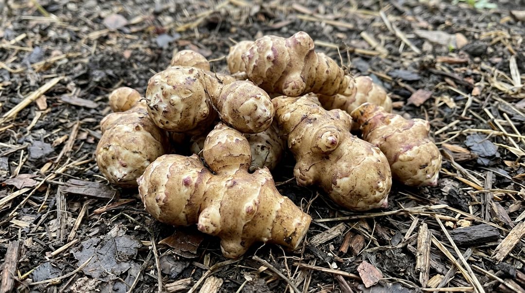 A cobertura com palhada vegetal protege os tuberculos contra as baixas temperaturas e preserva a umidade do solo.