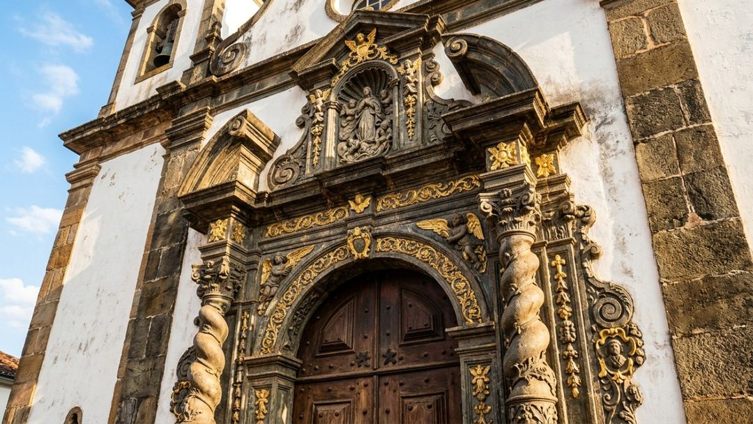 O centro histórico de Ouro Preto conserva monumentos seculares e vias íngremes marcadas pela mineração colonial.