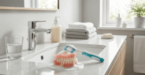 Como fazer limpeza da prótese dentária com produto caseiro pra tirar o amarelado e o cheiro forte