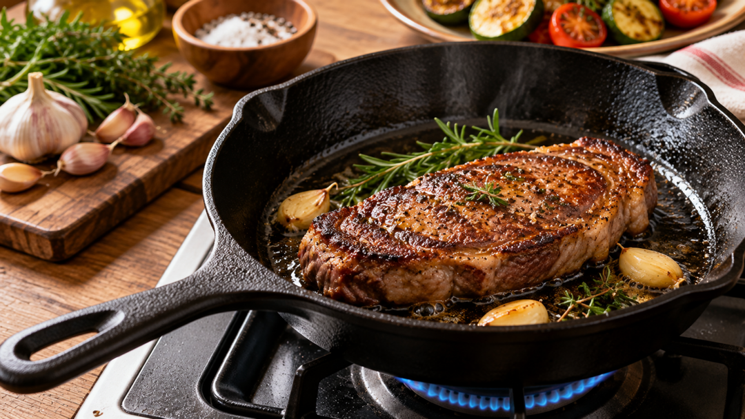 Frigideira de ferro fundido precisa ser aquecida antes do óleo? Saiba como o pré-aquecimento influencia a aderência, o dourado e a textura dos alimentos.