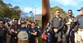 Vídeo causa revolta ao mostrar policial incentivando bloqueio de rodovias