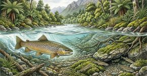 Em 1867, a Nova Zelândia introduziu a truta-marrom para pesca esportiva; até 1921, mais de 60 milhões foram soltas e o invasor provocou extinções locais e fragmentou populações de peixes nativos