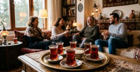 Por que na Turquia eles sempre servem o chá em copos de vidro pequenos antes de qualquer conversa
