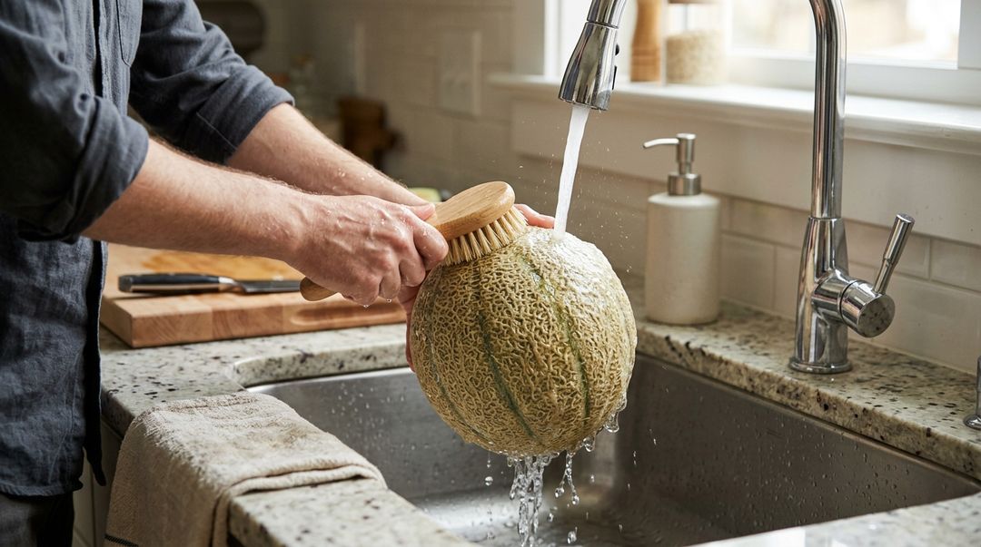 A lamina da faca arrasta micro-organismos para o interior da fruta.