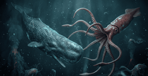 O oceano profundo mais uma vez parece algo saído de um filme, com cachalotes e lulas gigantes presos em uma “guerra” evolutiva que dura milhões de anos, e as cicatrizes denunciam isso