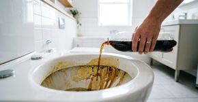 Em vez de usar água sanitária no vaso sanitário, experimente colocar refrigerante
