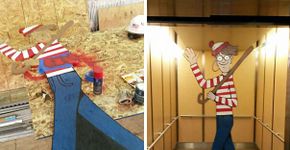 Wally escondido em construção vizinha anima crianças de hospital