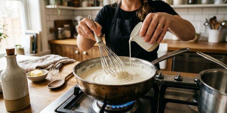 Featured main: Os cozinheiros concordam: “Para que o molho branco fique mais cremoso, não adicione mais manteiga, mas sim 50 ml de leite.”