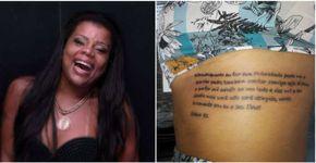 Tati Quebra Barraco faz tatuagem bíblica com erros de português