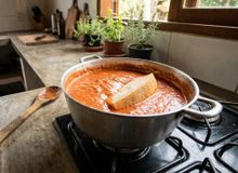 Featured side: Os italianos garantem: “Para o molho de tomate ficar mais grosso e gostoso, o truque é colocar um pedaço de casca de parmesão enquanto cozinha”