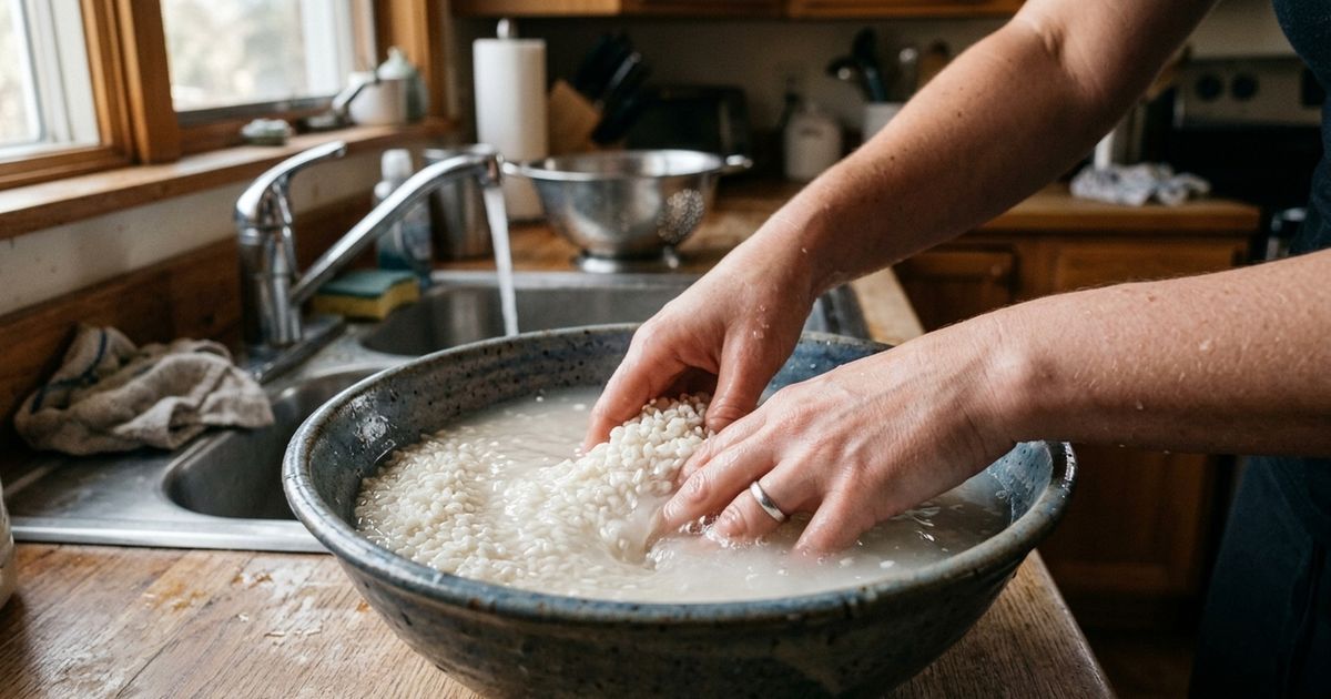Não esfregue o arroz na hora de lavar: mexer suavemente preserva o sabor e a textura dos grãos