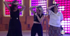 Fátima Bernardes dança ‘Ragatanga’ no ‘Encontro’ e fãs piram