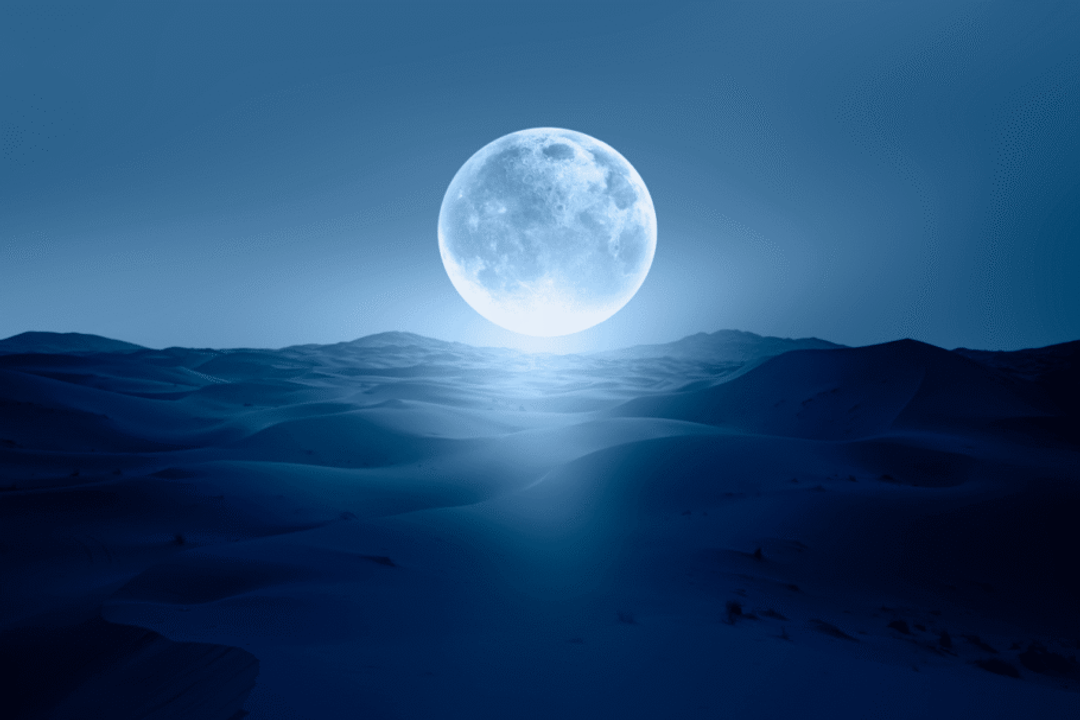 Posição da Lua no céu determina quando ela poderá ser observada (Imagem: muratart | Shutterstock)