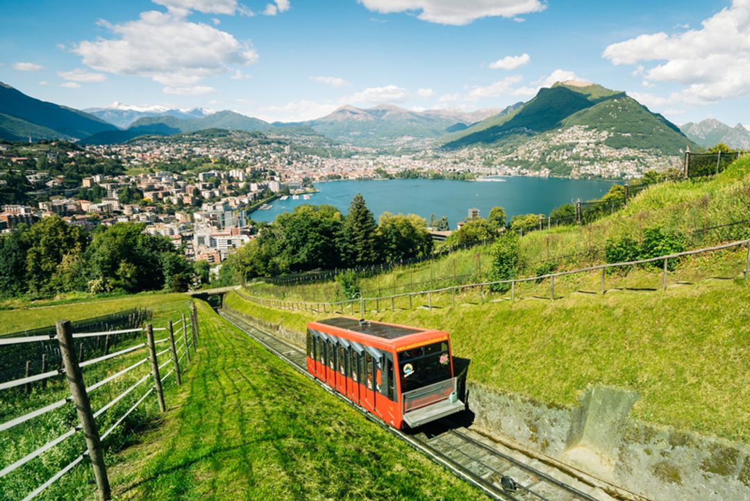 Funicular que leva ao Monte Brè, em Lugano