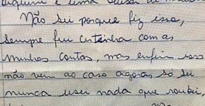 Mulher manda carta pedindo perdão por furto a comerciante
