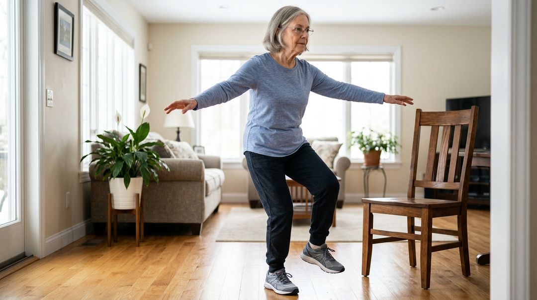 Praticar exercícios de equilíbrio ajuda a prevenir quedas em idosos.