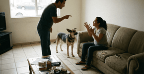 Quando discutimos, o cachorro entende mais do que pensamos e fica do lado mais fraco