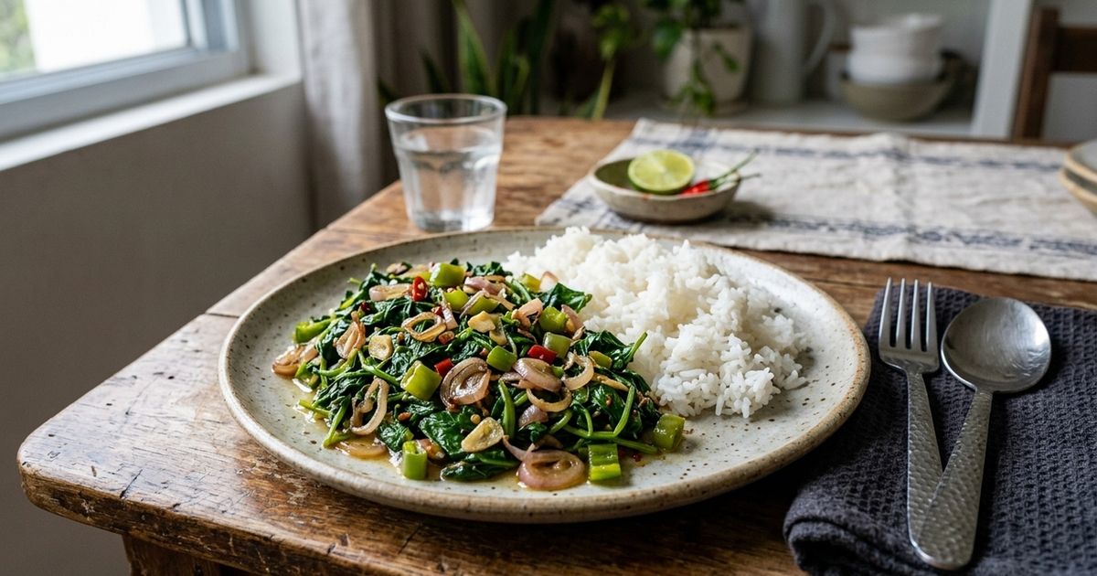 Na Índia, folhas de abóbora viram um curry saboroso em apenas 5 minutos