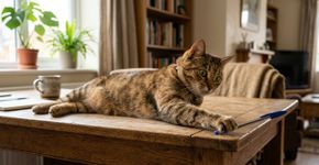 Seu gato empurra objetos da mesa de propósito? A resposta é mais interessante do que simples “bagunça”