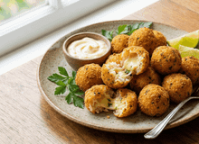 Featured side: Bolinho de arroz na airfryer: receita crocante, leve e pronta em poucos minutos