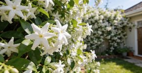 Esta trepadeira cobre muros com flores estreladas que perfumam o quintal inteiro