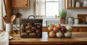 Batata e cebola dividem o mesmo cesto em muita cozinha: separar as duas ajuda a manter cada alimento em uma condição melhor de armazenamento
