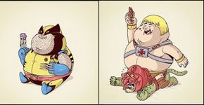 25 famosos personagens em sua versão obesa