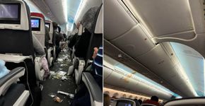 Passageiros e comida são lançados ao teto de avião durante turbulência