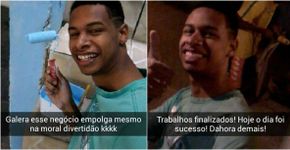 Rapaz se diverte ao pintar casa do tio e fotos publicadas no Facebook viralizam