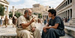 Frase do dia de Sócrates, filósofo grego: “Uma vida melhor começa quando aprendemos a examinar e melhorar nossos próprios pensamentos.”