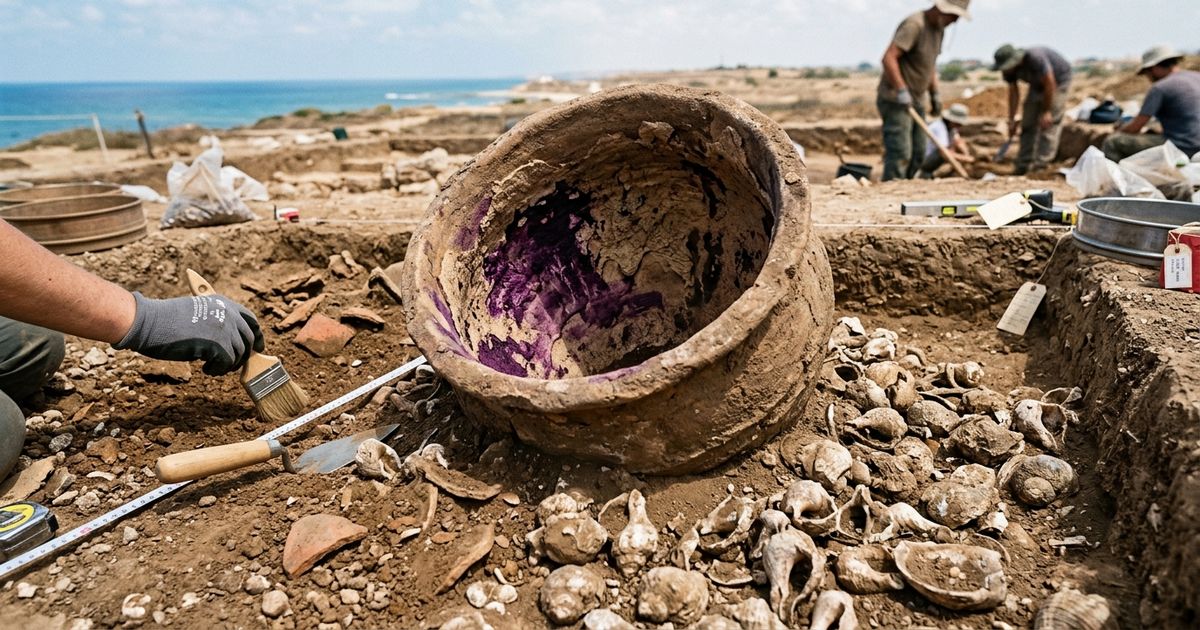 Uma fábrica que transformava milhares de caramujos em tinta roxa mostrou que a indústria de luxo já existia há quase 3 mil anos