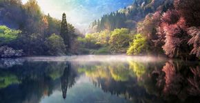 Fotógrafo registra a beleza da Coréia do Sul através de reflexos em lagos
