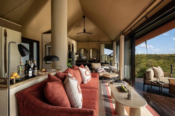 Interior de uma das tendas do Mahali Mzuri, que foram repaginadas