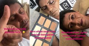 Mulher faz make do marido cochilando e internet não sabe lidar