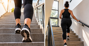 Subir uma escada segurando no corrimão pode exigir mais dos músculos das pernas do que andar no plano, mesmo quando o exercício dura apenas alguns minutos