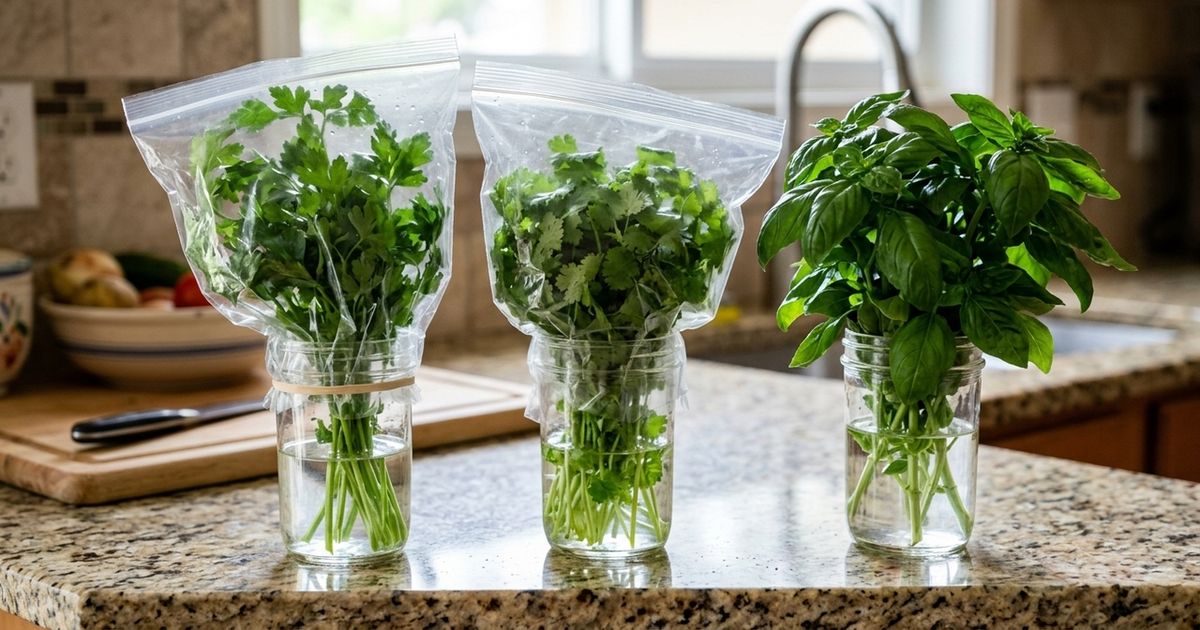 As ervas frescas permanecem vibrantes por semanas e não murcham se armazenadas com um truque simples de cozinha
