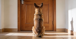 Este é o motivo mais surpreendente do cachorro esperando na porta