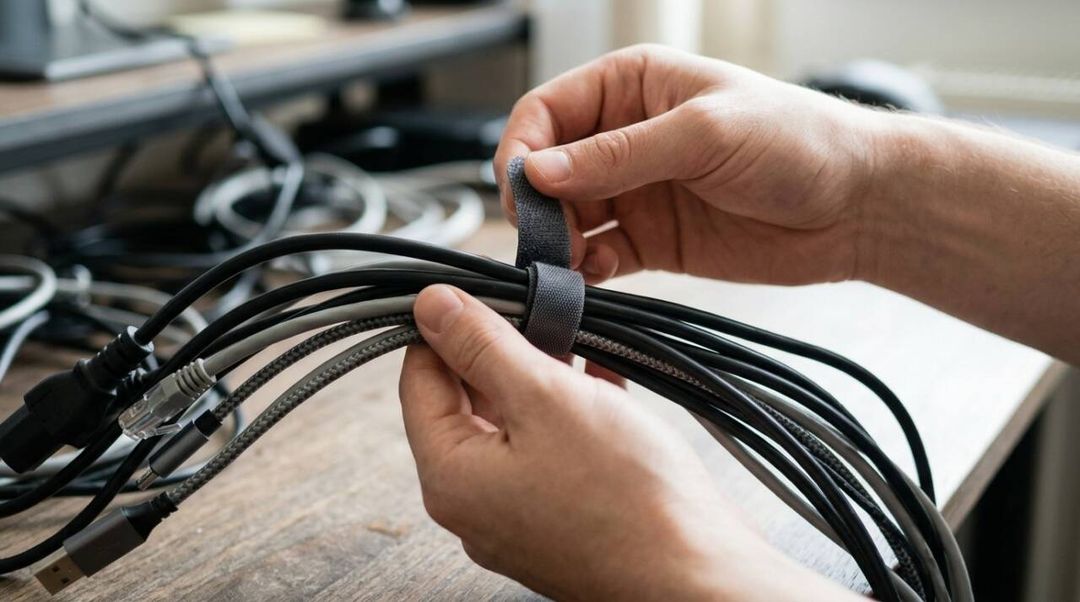 Quer esconder os fios da TV sem reforma? Veja como usar canaletas adesivas, clipes e tiras de velcro para organizar os cabos sem furar a parede.