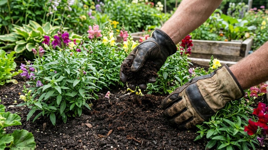 O processo de decomposição fúngica transforma resíduos vegetais em uma rica matéria viva e aerada.