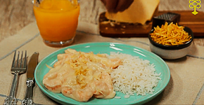 Camarão ao catupiry: pra deixar todo mundo com água na boca