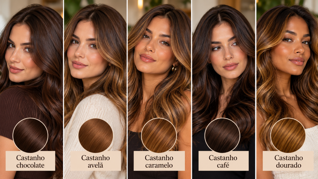 Cinco tons de castanho podem transformar a aparência de forma sutil. Veja quais nuances combinam com diferentes peles e criam reflexos naturais.