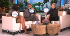 Rihanna e George Clooney brincam de ‘Eu Nunca’ em programa da Ellen Degeneres
